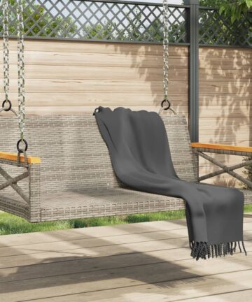 Hängebank Schwarz 109x62x40 cm Poly Rattan
