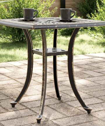 Gartentisch Schwarz 53x53x53 cm Aluminiumguss