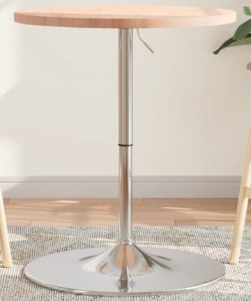 Bartisch Dunkelbraun Ø60x89,5 cm Massivholz Eiche