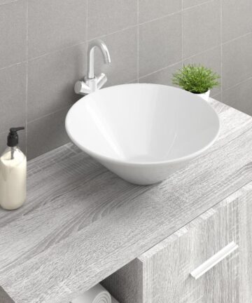 Waschbecken 2 Stk. Weiß 42x42x14 cm Keramik
