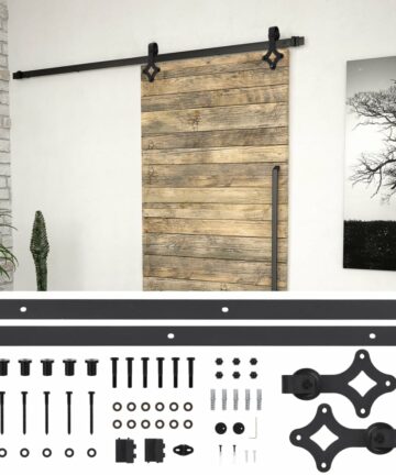Schiebetürbeschlag-Set SKIEN 200 cm Stahl Schwarz