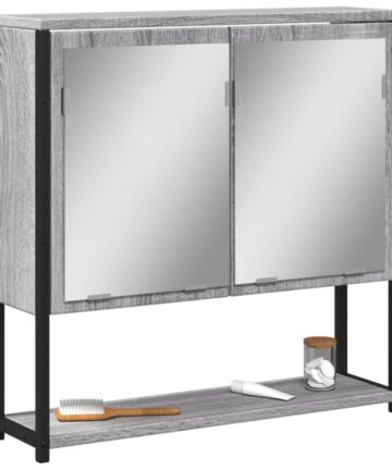 Bad-Spiegelschrank Grau Sonoma 60x16x60 cm Holzwerkstoff