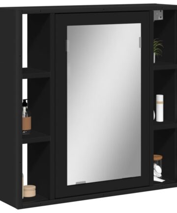 Bad-Spiegelschrank Schwarz 60x16x60 cm Holzwerkstoff