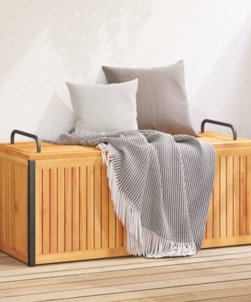 Gartenbox 110x45x42/53 cm Massivholz Akazie und Stahl