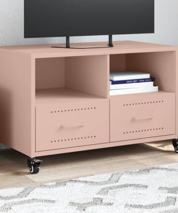 TV-Schrank Rosa 68x39x43,5 cm Stahl