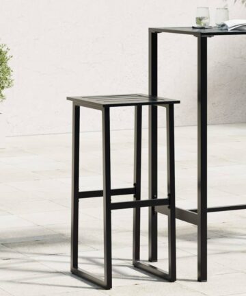 Barhocker 2 Stk. Schwarz 38x38x80 cm Pulverbeschichteter Stahl