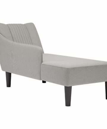 Chaiselongue mit Rechter Armlehne Wolkengrau Stoff