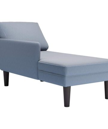 Chaiselongue mit Kissen Blau Cordstoff
