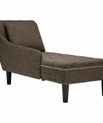 Chaiselongue mit Kissen & Rechter Armlehne Grau Kunstleder