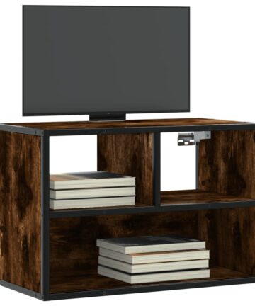 TV-Schrank Räuchereiche 60x31x39,5 cm Holzwerkstoff und Metall