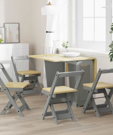 Esszimmerstühle Klappbar 4 Stk. Corona Grau Massivholz Kiefer