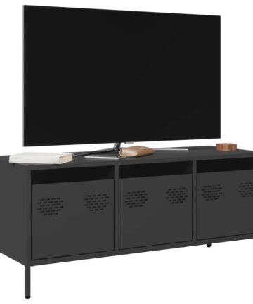 TV-Schrank Schwarz 101,5x39x43,5 cm Kaltgewalzter Stahl