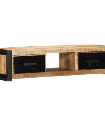 TV-Schrank 100x30x25 cm Raues Massivholz Mango