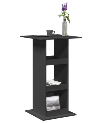 Bartisch mit Ablagen Schwarz 60x60x102 cm Holzwerkstoff