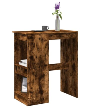 Bartisch mit Regal Räuchereiche 90x47,5x103,5 cm Holzwerkstoff