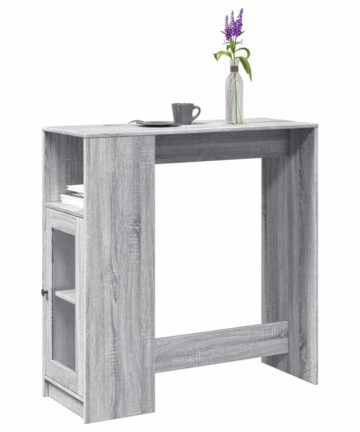 Bartisch mit Regal Grau Sonoma 101x40x103,5 cm Holzwerkstoff