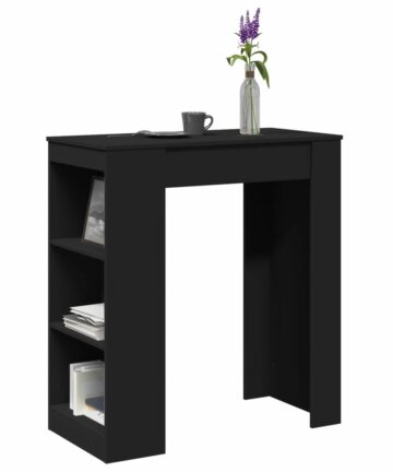 Bartisch mit Regal Schwarz 95x47x103,5 cm Holzwerkstoff