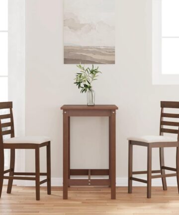 Barhocker mit Kissen 2 Stk. Braun Massivholz Gummibaum