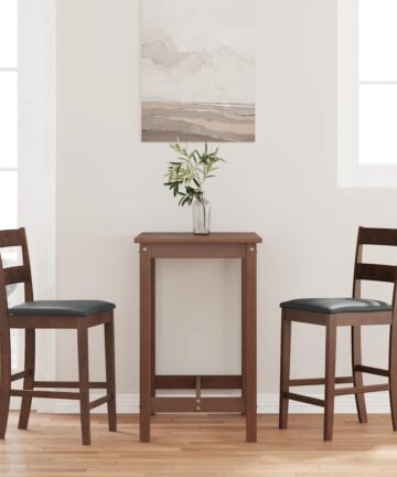 Barhocker mit Kissen 2 Stk. Braun Massivholz Gummibaum