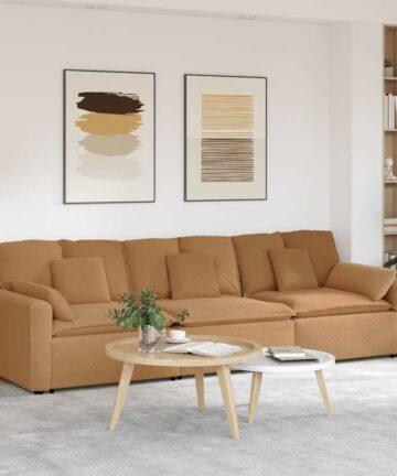 Modulares Sofa mit Kissen Beige