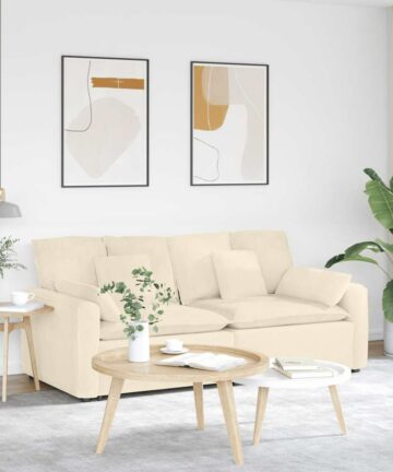 Modulares Sofa mit Kissen Cream