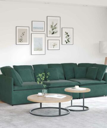 Modulares Sofa mit Kissen Samt Dunkelgrün