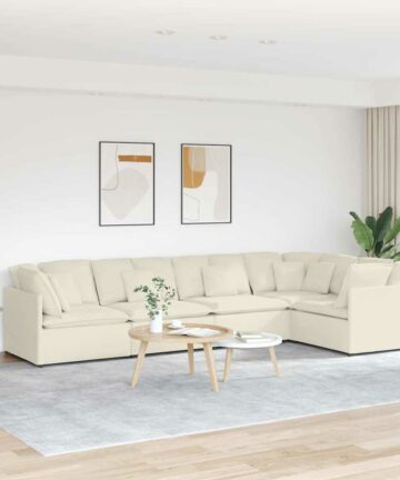 Modulares Sofa mit Kissen Samt Cream