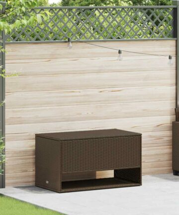 Outdoor-Kissenbox Braun 100x55x55,5 cm Poly Rattan