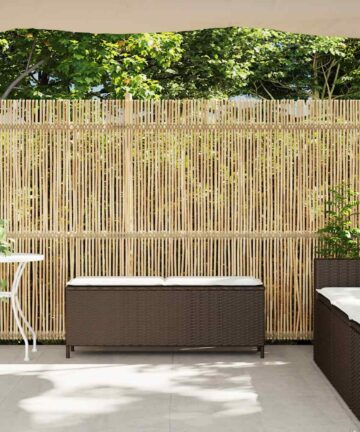 Gartenbank mit Kissen Grau 110x30x40,5 cm Poly Rattan