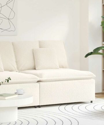 Modulares Sofa Mittelmodul mit Kissen Creme 100 cm