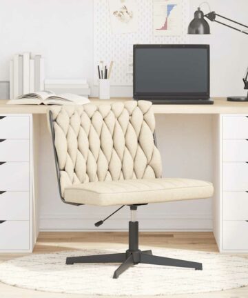 Bürostuhl Drehbar Creme Stoff