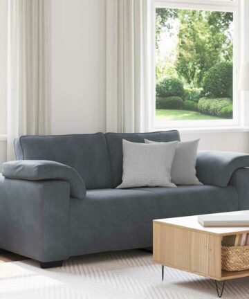 Zweisitzer-Sofa Dunkelgrau 140 cm Samt