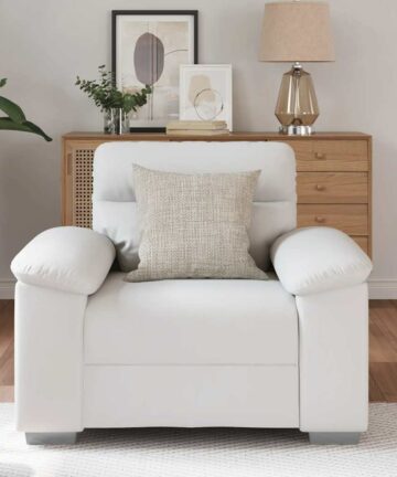 Sessel Weiß 60 cm Kunstleder