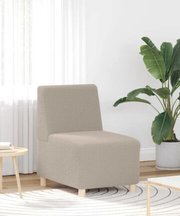 Sessel Hellgrau 55 cm Stoff in Lammwolloptik