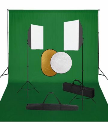 Fotostudio-Set mit Softboxen, Hintergrundsystem und Reflektor