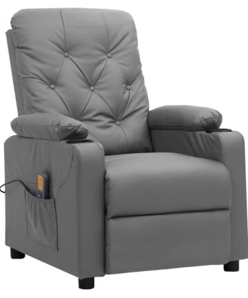 Massagesessel Grau Kunstleder