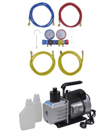 Vakuumpumpe mit 4-Wege-Verteiler-Manometer Set für Klimaanlagen
