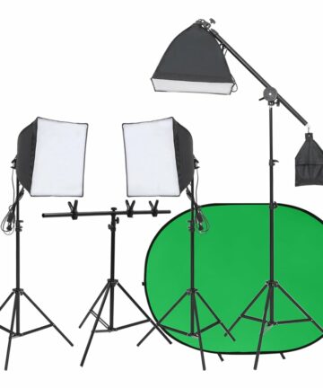 Fotostudio-Set mit Leuchten und Hintergrund