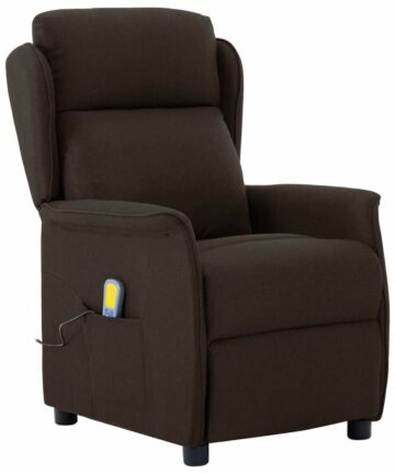 Massagesessel Dunkelbraun Stoff