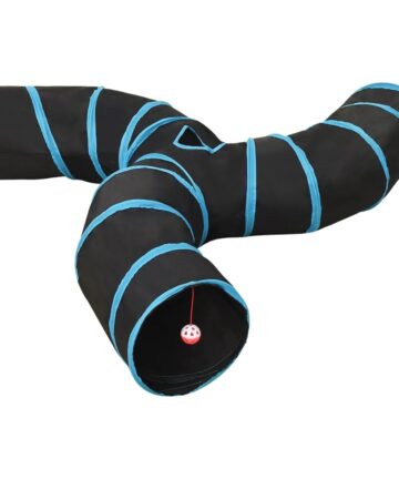 Katzentunnel 3-Wege Schwarz und Blau 25 cm Polyester