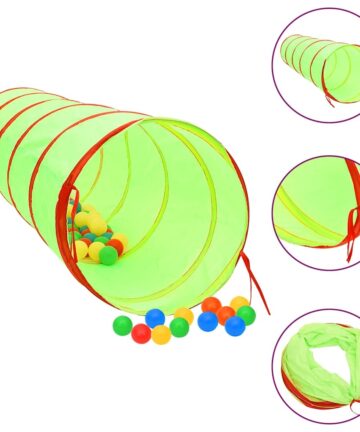 Spieltunnel mit 250 Bällen Grün 175 cm Polyester
