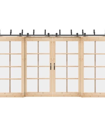 Schiebetürbeschlag-Set 305 cm Stahl Schwarz