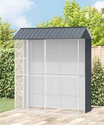 Vogelvoliere Anthrazit 215x110x247 cm Stahl