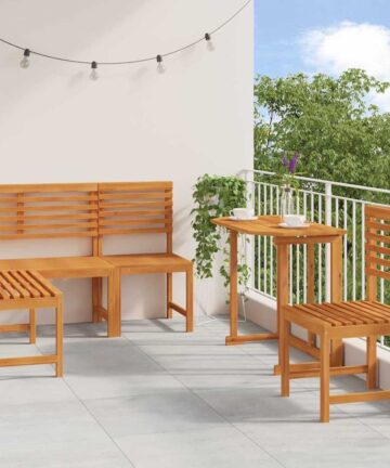4-teilige Garten-Essgruppe - Hergestellt aus stabilem Akazienholz