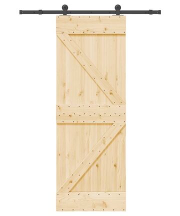 Schiebetür mit Beschlag 90x210 cm Massivholz Kiefer