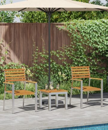 3-teiliges Garten Essset Massivholz Akazie
