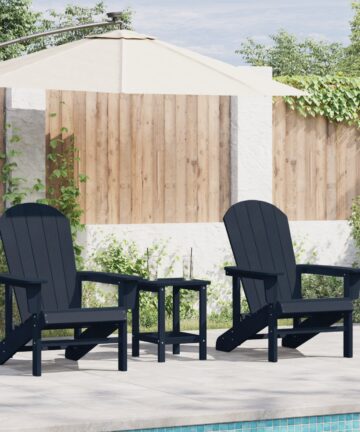 Adirondack Stühle 2 Stück Marineblau 74x82x90 cm HDPE