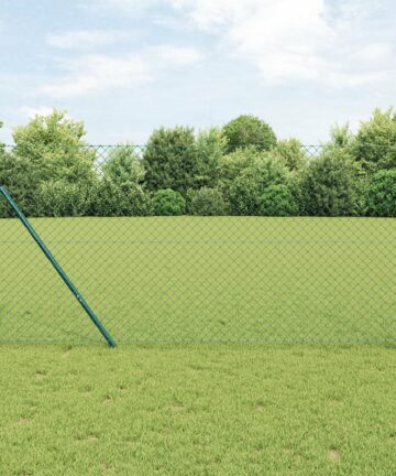Drahtzaun mit 7 Pfosten 1,2x10 m verzinkter Stahl grün