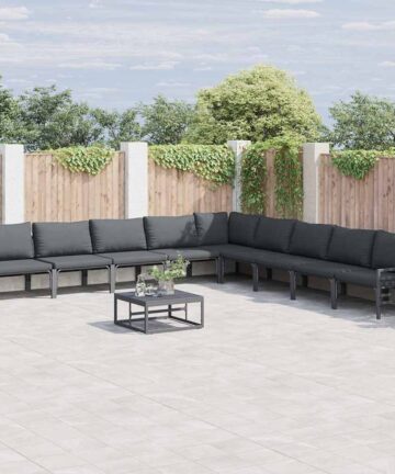 Garten-Sofa-Set 9 pcs Anthrazit Stahl