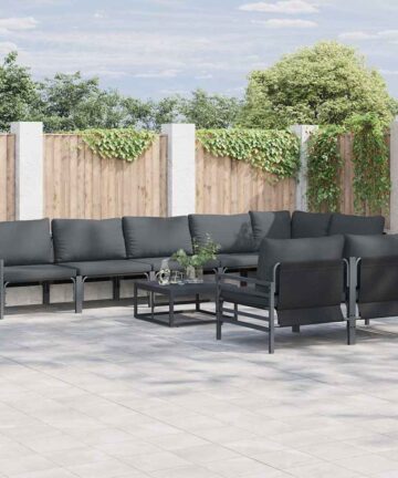Garten-Sofa-Set 8 pcs Anthrazit Stahl